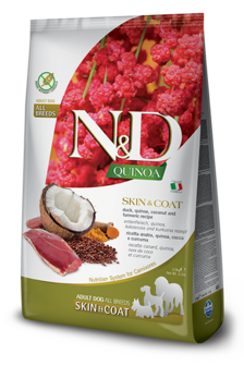 Farmina Quinoa skin&amp;coat eend, quinoa,kokosnoot &amp;kurkuma Adult7kg.