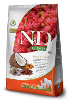 Farmina quinoa skin&amp;coat haring, quinoa,kokosnoot&amp;kurkuma Adult 2,5kg.