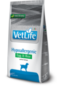 Farmina Vetlife Hypoallergenic ei & rijst 2 kg.